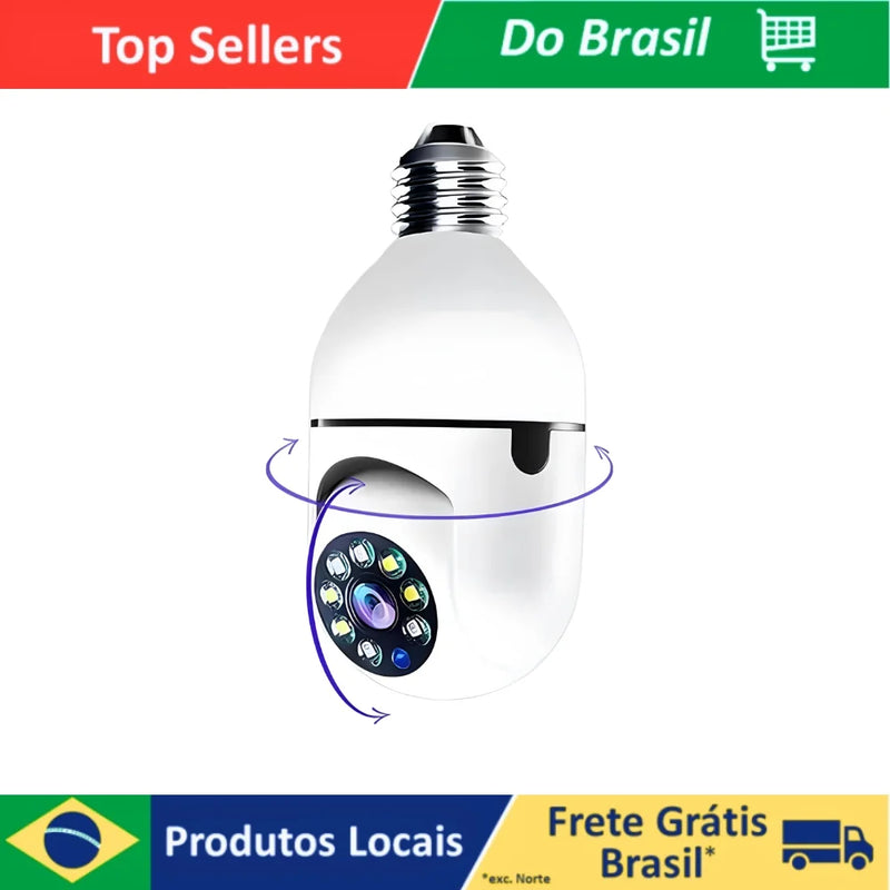 Câmera Ip Lâmpada Smart Wi-Fi Full Hd Visão Noturna