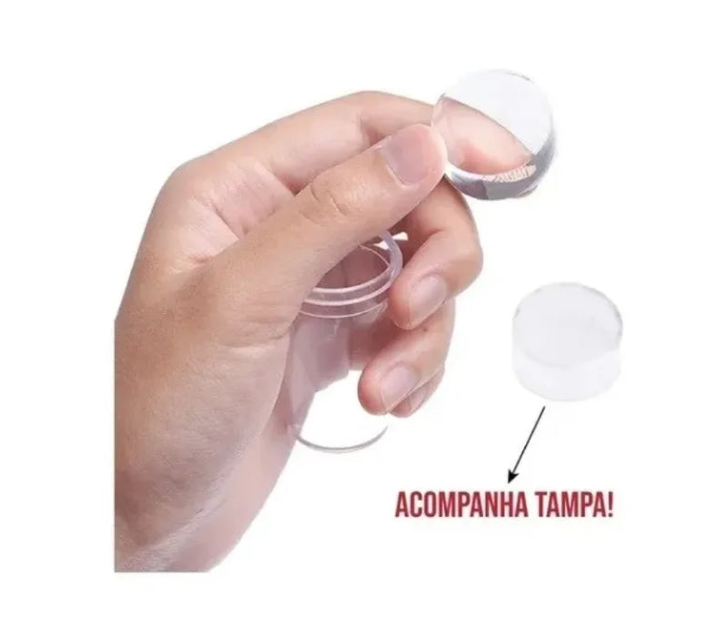 Carimbo de unha francês de silicone transparente