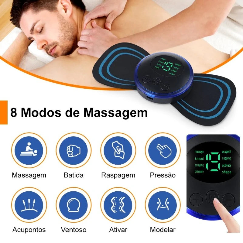Mini massageador elétrico portátil para alívio da dor muscular cervical