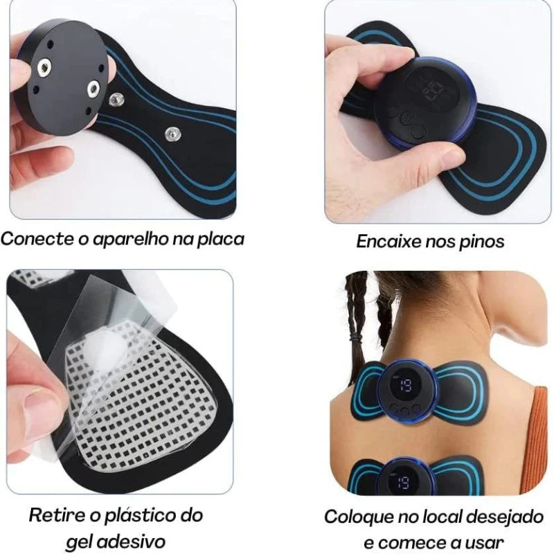 Mini massageador elétrico portátil para alívio da dor muscular cervical