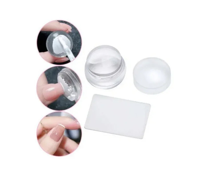 Carimbo de unha francês de silicone transparente