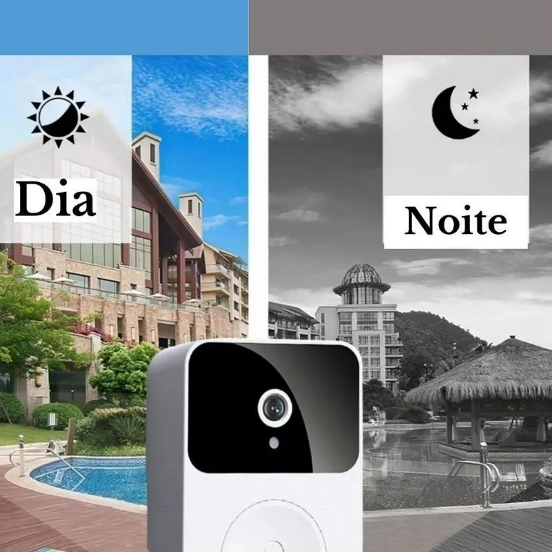 Campainha inteligente sem fio  para casa com câmera de vídeo