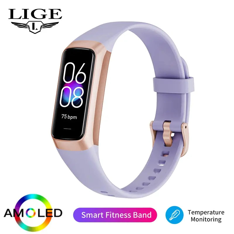 Smart Band para Mulheres com Frequência Cardíaca a Prova D'Água e Rastreador de Fitness