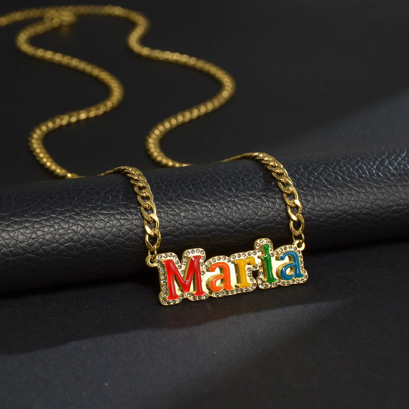 Colares com nome personalizado Aço inoxidável personalizado