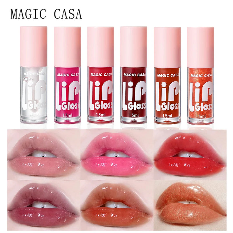 6 peças/conjunto Hidratante Geléia Óleo Labial Hidratante de longa duração Suave Brilhante.