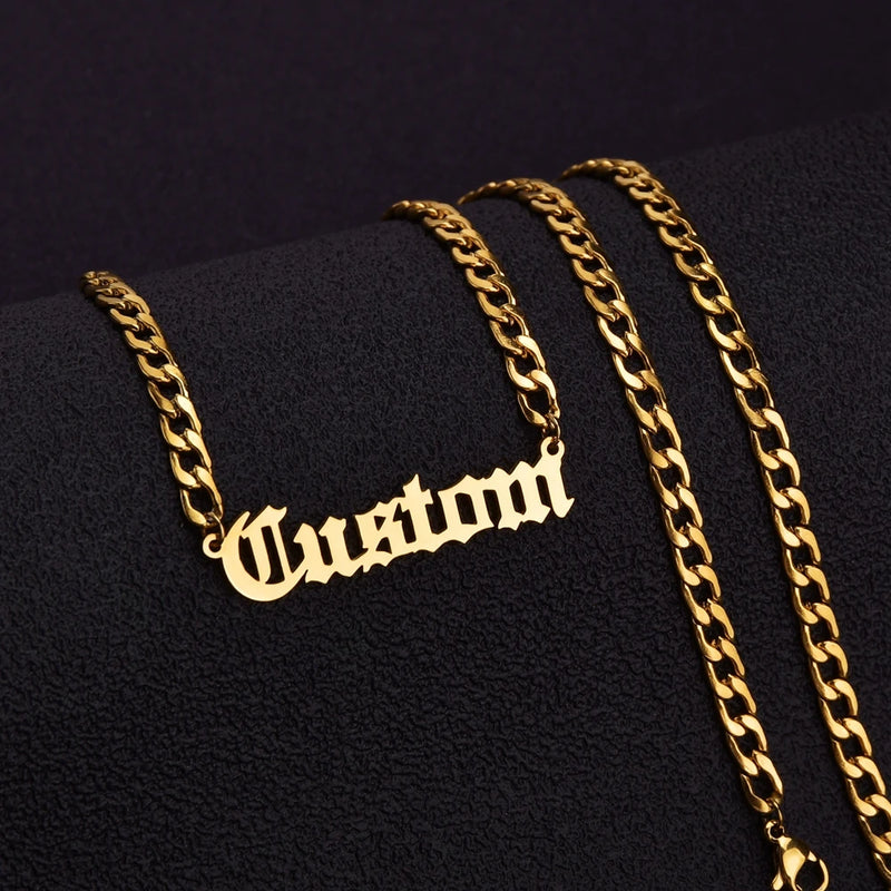 Colares com nome personalizado Aço inoxidável personalizado