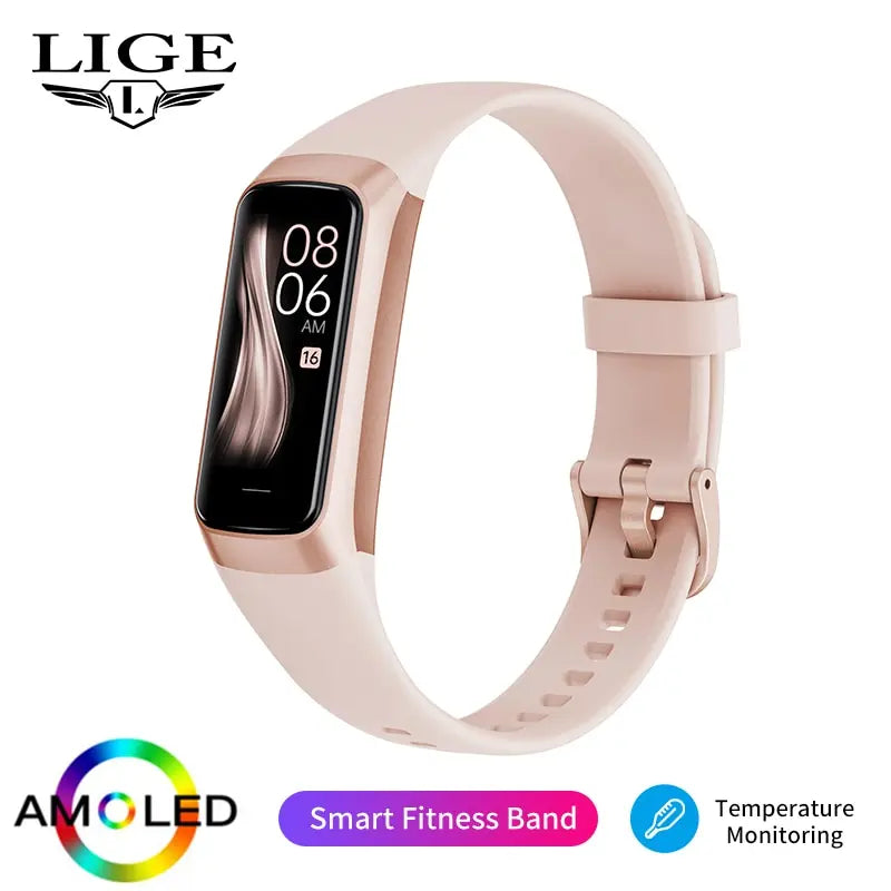 Smart Band para Mulheres com Frequência Cardíaca a Prova D'Água e Rastreador de Fitness