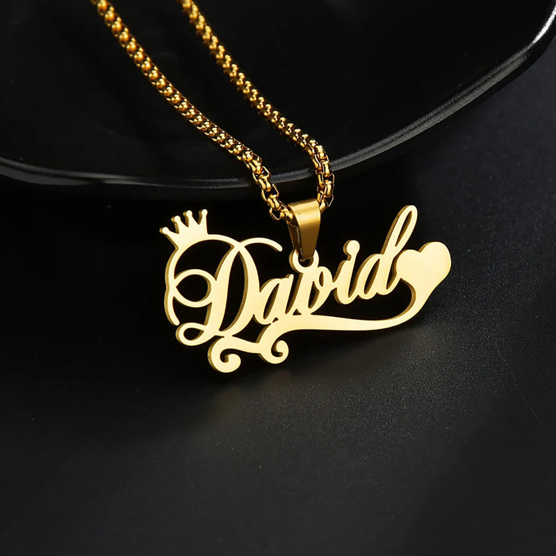 Corrente  Personalizado 1-2 Nomes Colar de Aço