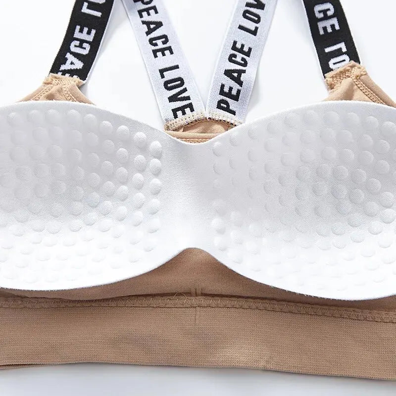 Sutiã com letras coloridas, lingerie para mulheres