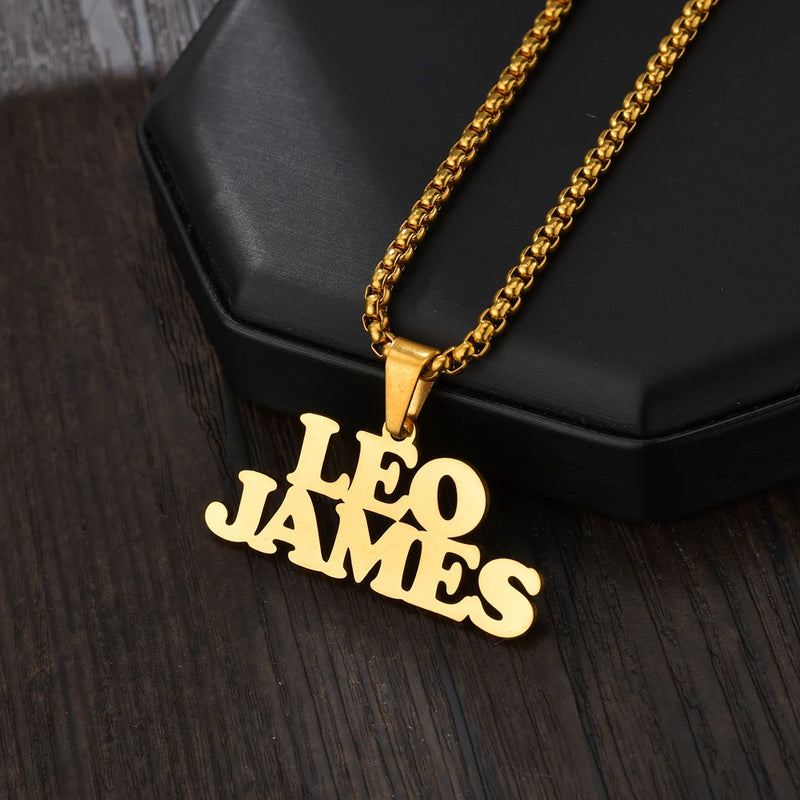 Corrente  Personalizado 1-2 Nomes Colar de Aço
