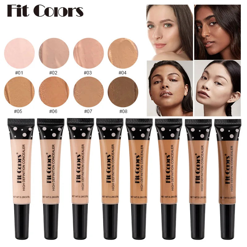 Corretivo tamanho 8 com base líquida hidratante corretiva flexível para cobrir olheiras e manchas de acne.