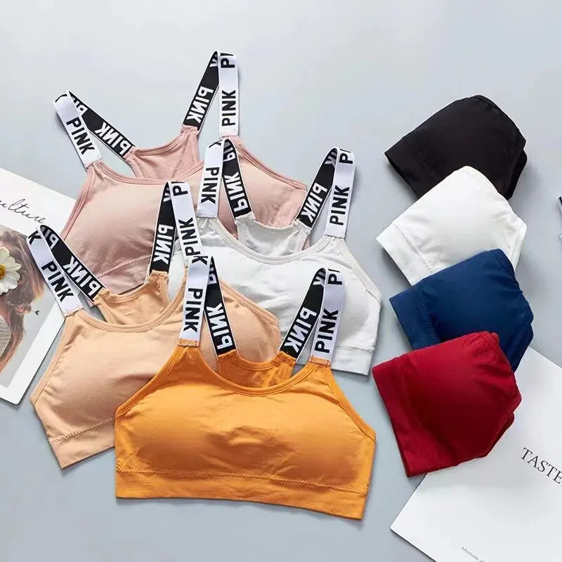 Sutiã com letras coloridas, lingerie para mulheres