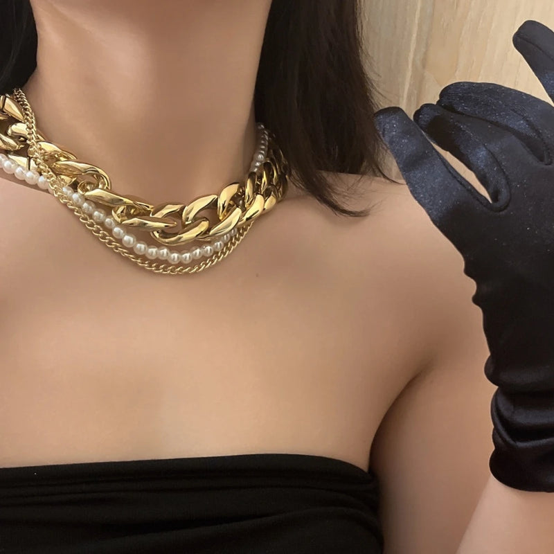 Colar elegante com pérola para Mulheres