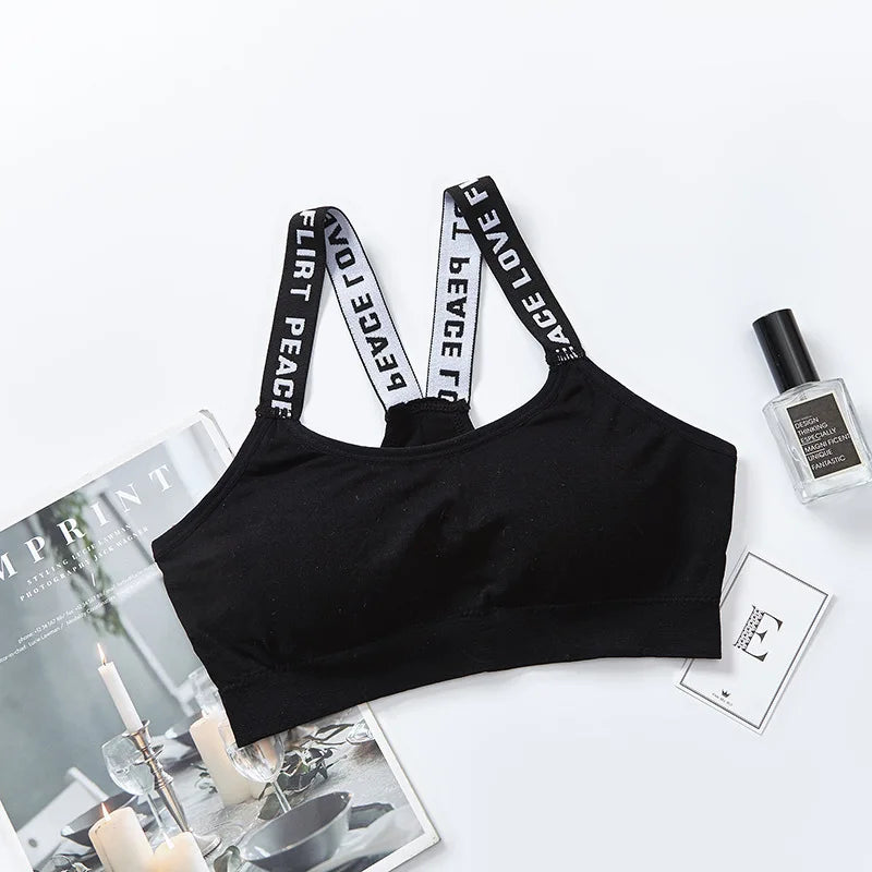 Sutiã com letras coloridas, lingerie para mulheres