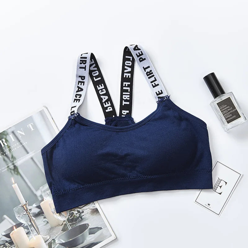 Sutiã com letras coloridas, lingerie para mulheres