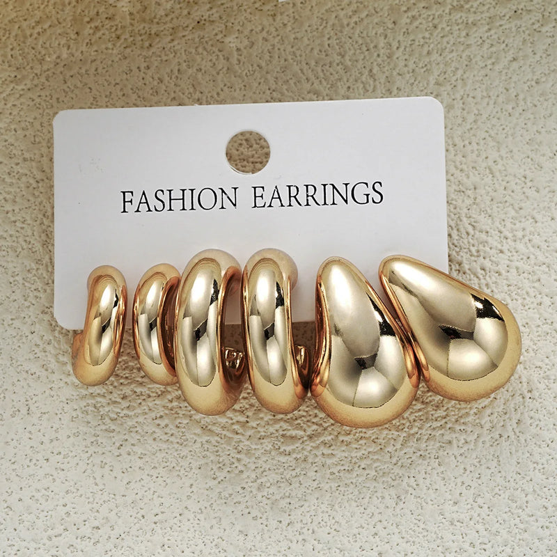 6Pcs Classico brincos Conjunto para Mulheres
