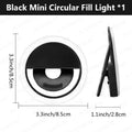 Anel de luz LED com carregamento USB para lente de telefone
