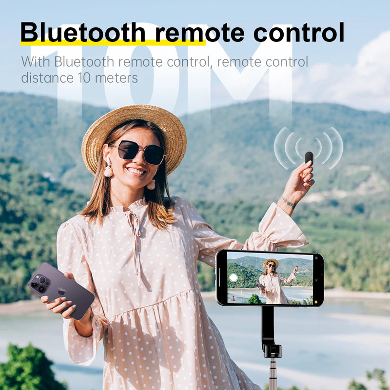 TELESIN  Tripé magnético para selfies com controle remoto para celular para iPhone, HUAWEI XIAOMI SAMSUNG