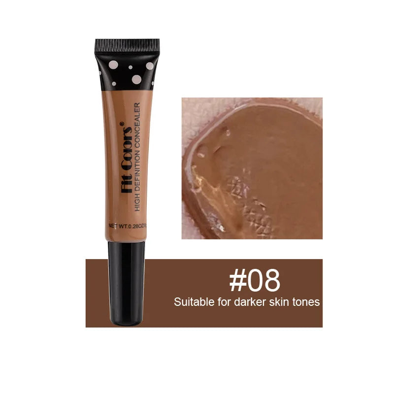 Corretivo tamanho 8 com base líquida hidratante corretiva flexível para cobrir olheiras e manchas de acne.