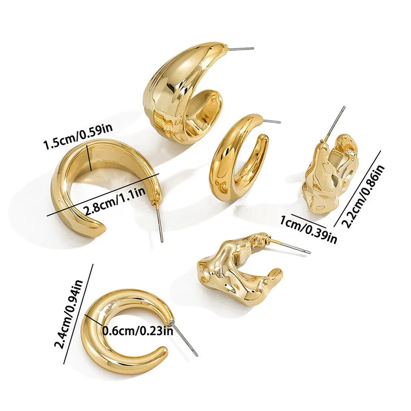 6Pcs Classico brincos Conjunto para Mulheres