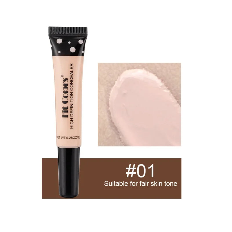 Corretivo tamanho 8 com base líquida hidratante corretiva flexível para cobrir olheiras e manchas de acne.