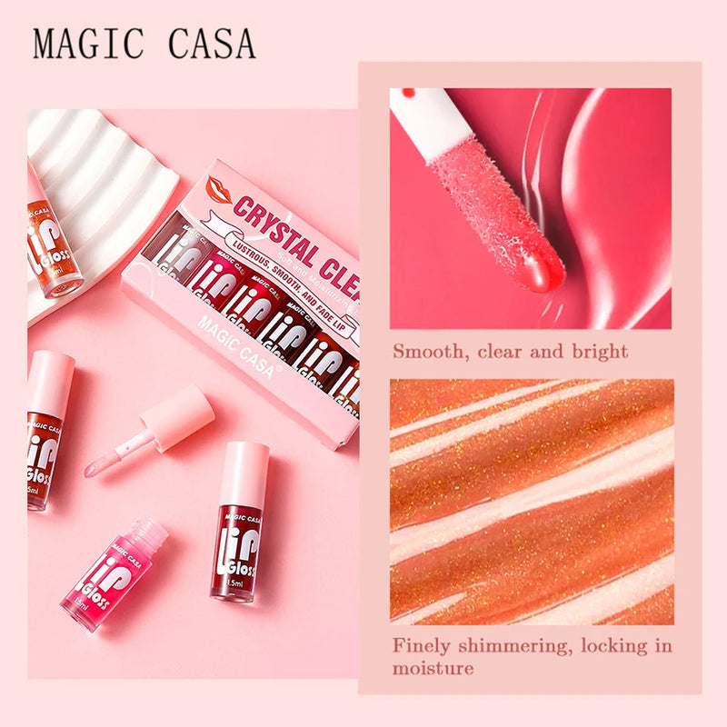 6 peças/conjunto Hidratante Geléia Óleo Labial Hidratante de longa duração Suave Brilhante.
