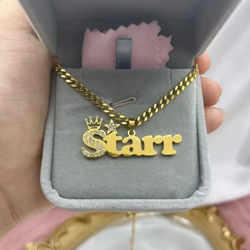 Corrente  Personalizado 1-2 Nomes Colar de Aço